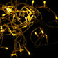 Warm white 600 LED curtain string lights with 8 modes and memory controller.