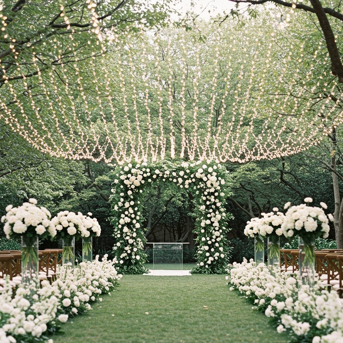 10ft x 40ft Warm White 1200 LED Curtain String Lights with 8 Modes & Inline Memory Controller, Plug-In End-to-End Connectable Fairy Lights for Indoor Outdoor Use