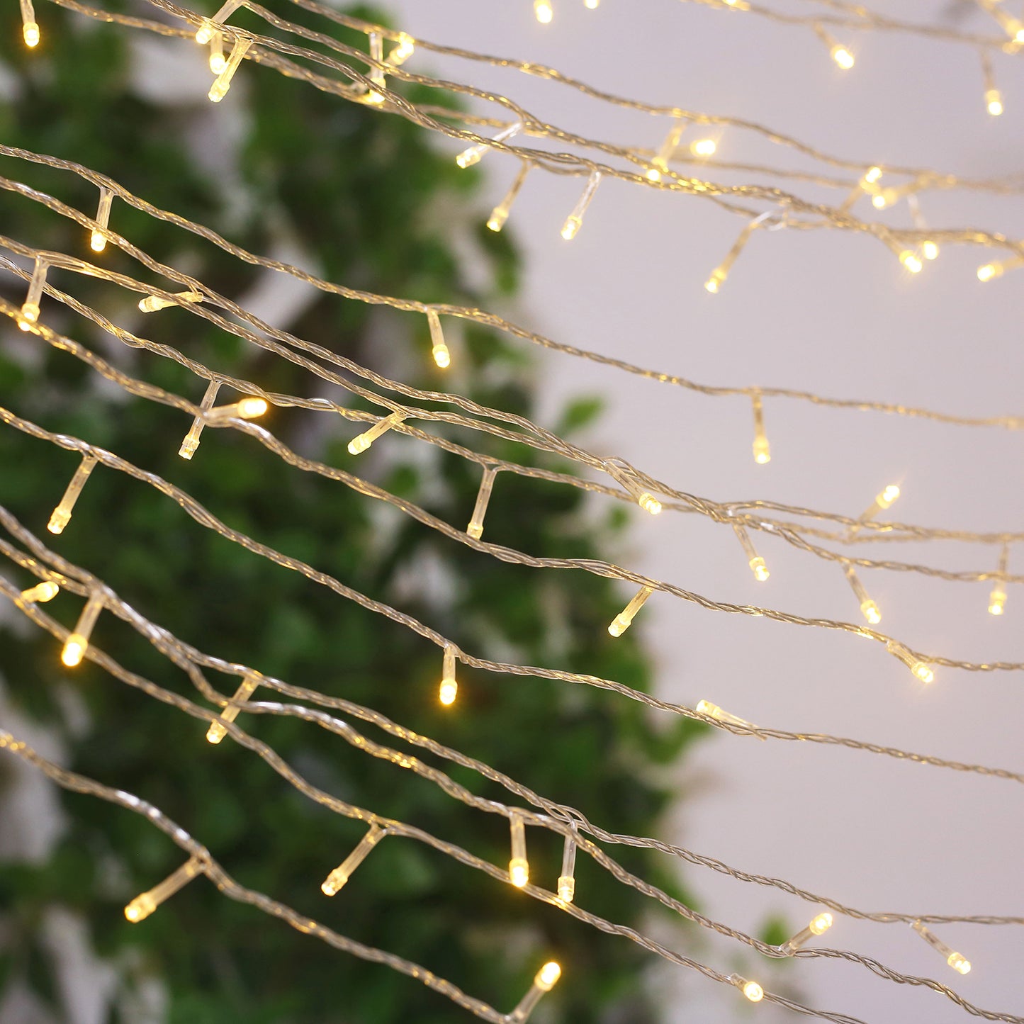 10ft x 40ft Warm White 1200 LED Curtain String Lights with 8 Modes & Inline Memory Controller, Plug-In End-to-End Connectable Fairy Lights for Indoor Outdoor Use