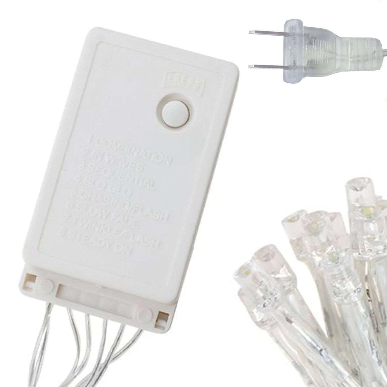 Clear 600 LED fish net lights with 8 modes, ideal for decoration.