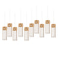 Gold teardrop pendant string lights with crystal accents.