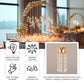 Warm white LED hanging crystal string lights with gold oval frame and teardrop pendants.