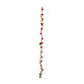 Red silk rose flower garland vine string lights with warm white LED.