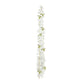 White jasmine silk flower garland with warm white LED fairy lights, 6ft long.
