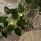 6ft lighted green rose leaf vine garland string lights for decor