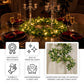 Warm green lighted rose leaf vine garland for home and wedding decor.