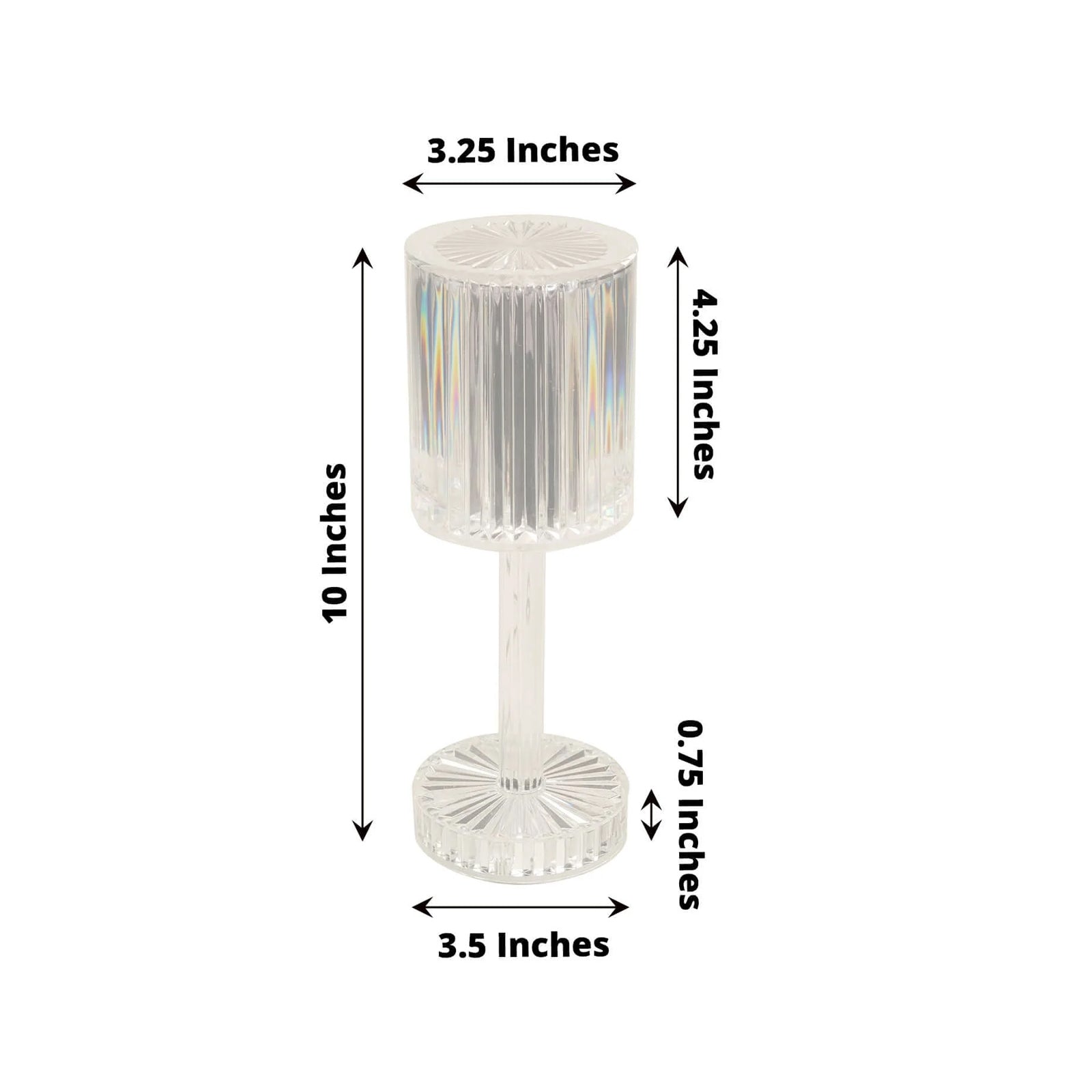 Color changing acrylic table lamp with a crystal cylinder design.