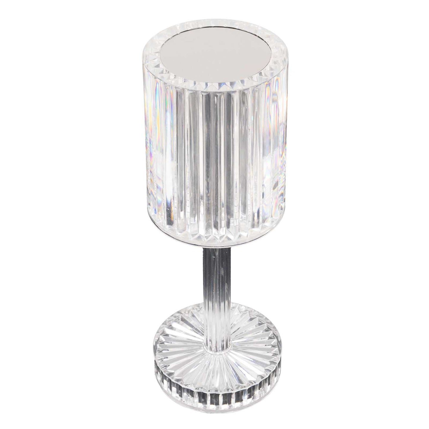 Crystal color changing LED table lamp with touch control.