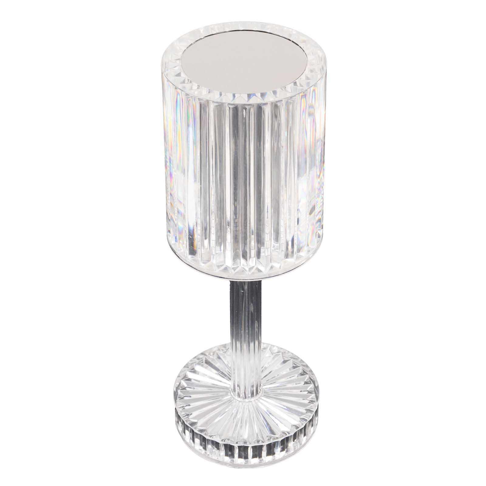 Crystal color changing LED table lamp with touch control.
