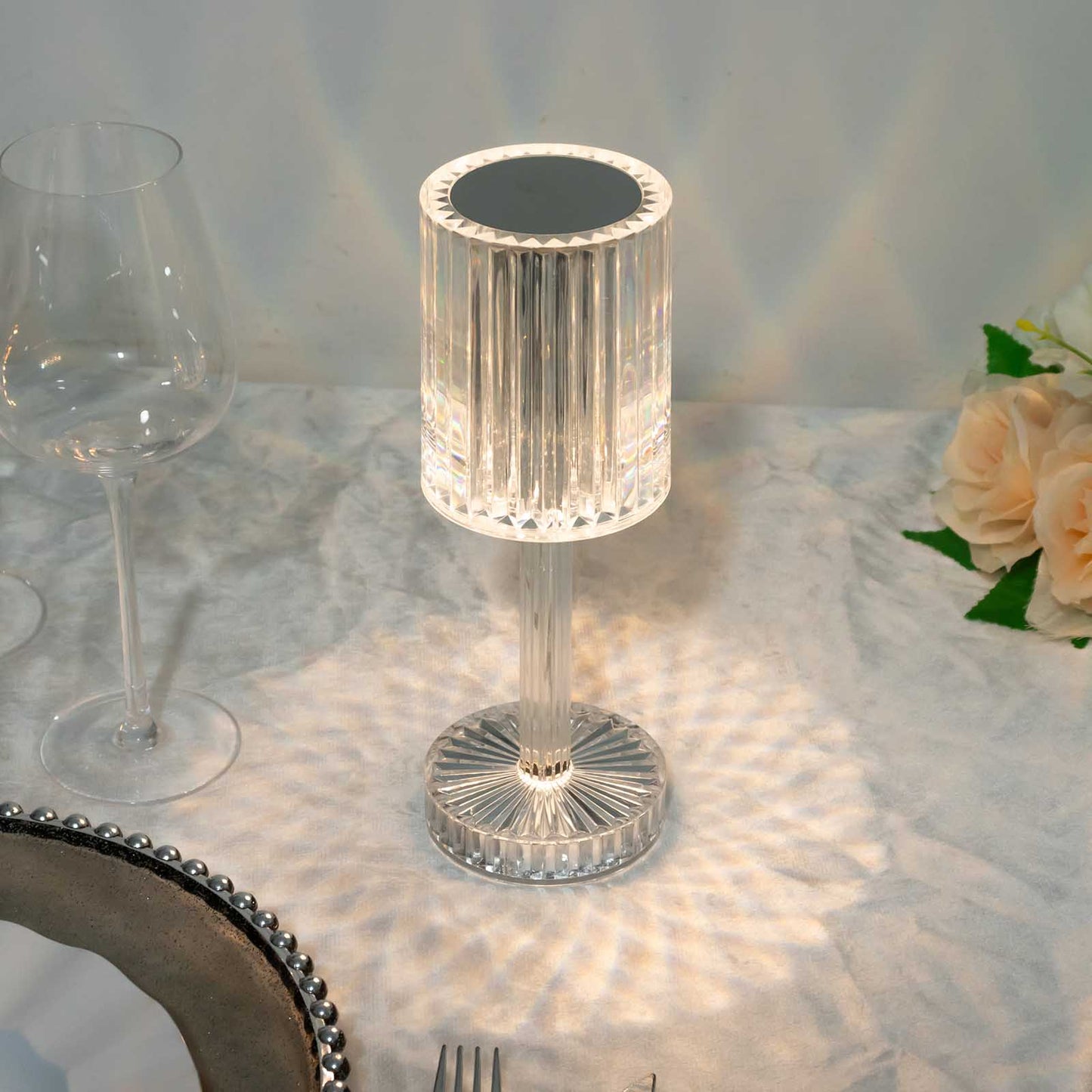 Color Changing Acrylic Accent Lamp with Crystal Finish