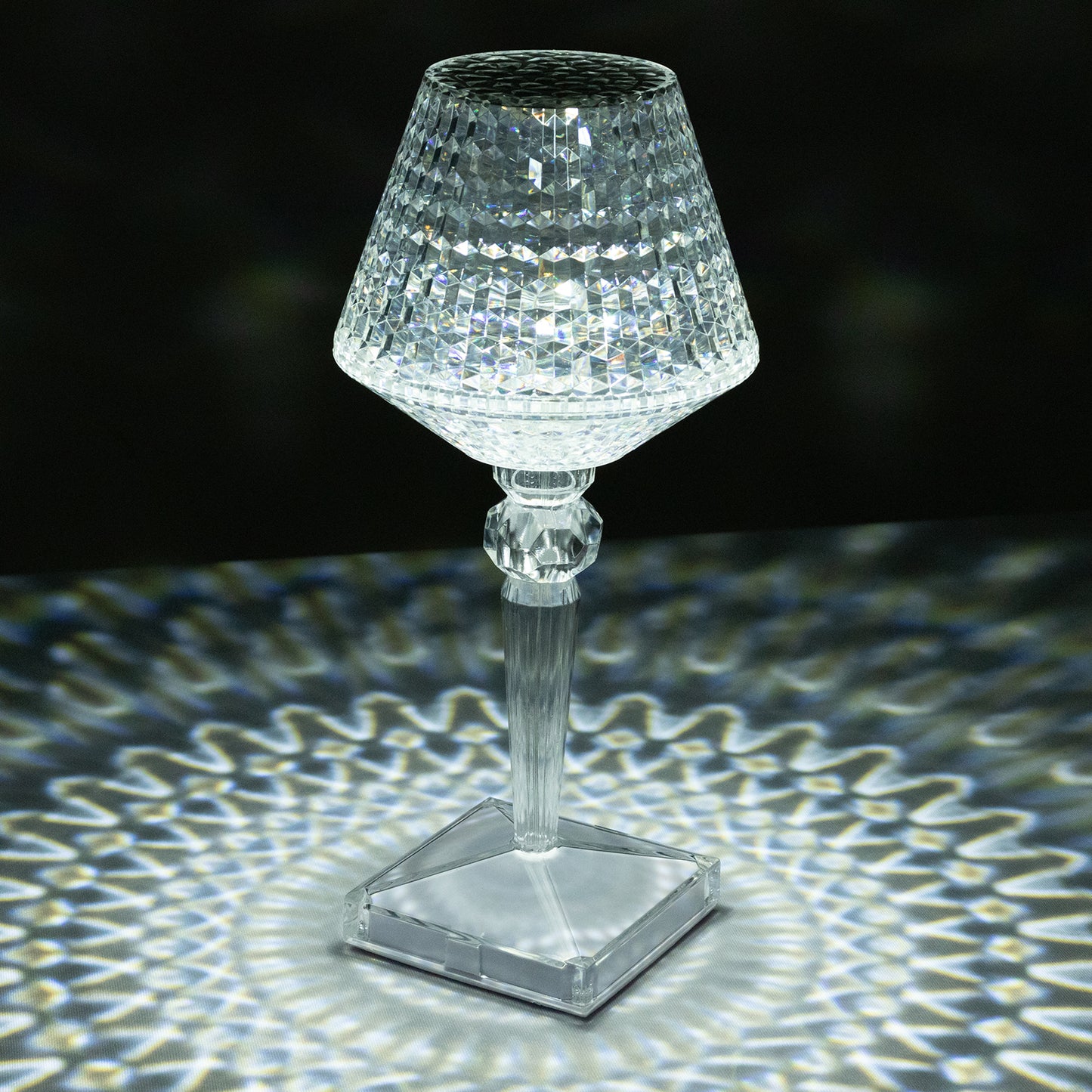 Clear LED Acrylic Crystal Cup Shape Color Changing Table Lamp