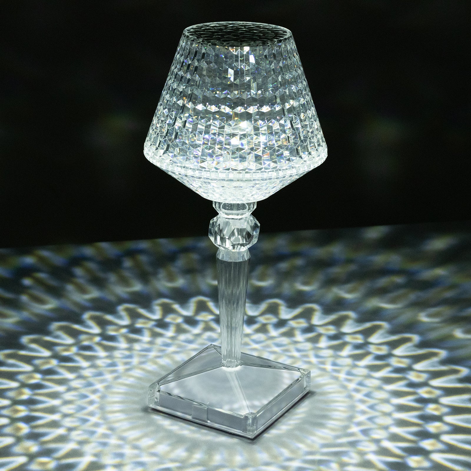 Clear LED Acrylic Crystal Cup Shape Color Changing Table Lamp