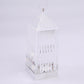 Clear LED crystal lantern table lamp with touch control.