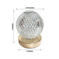 Dimmable LED crystal ball lamp with touch control, cordless and rechargeable.