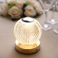 Dimmable LED crystal ball lamp with warm white light and touch control.