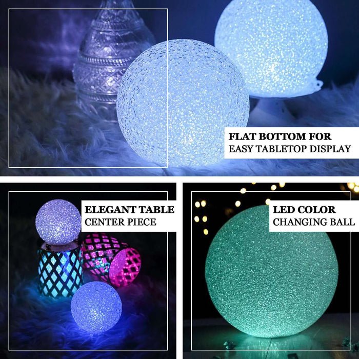 4 Pack | 3" Color Changing LED Ball Light Centerpiece Fillers, Battery Operated Mini Light Globes