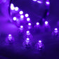 Purple mini LED balls, waterproof battery-operated lights for decoration. #whtbkgd