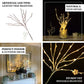 Warm white LED lighted brown twig branches with 60 bright bulbs.