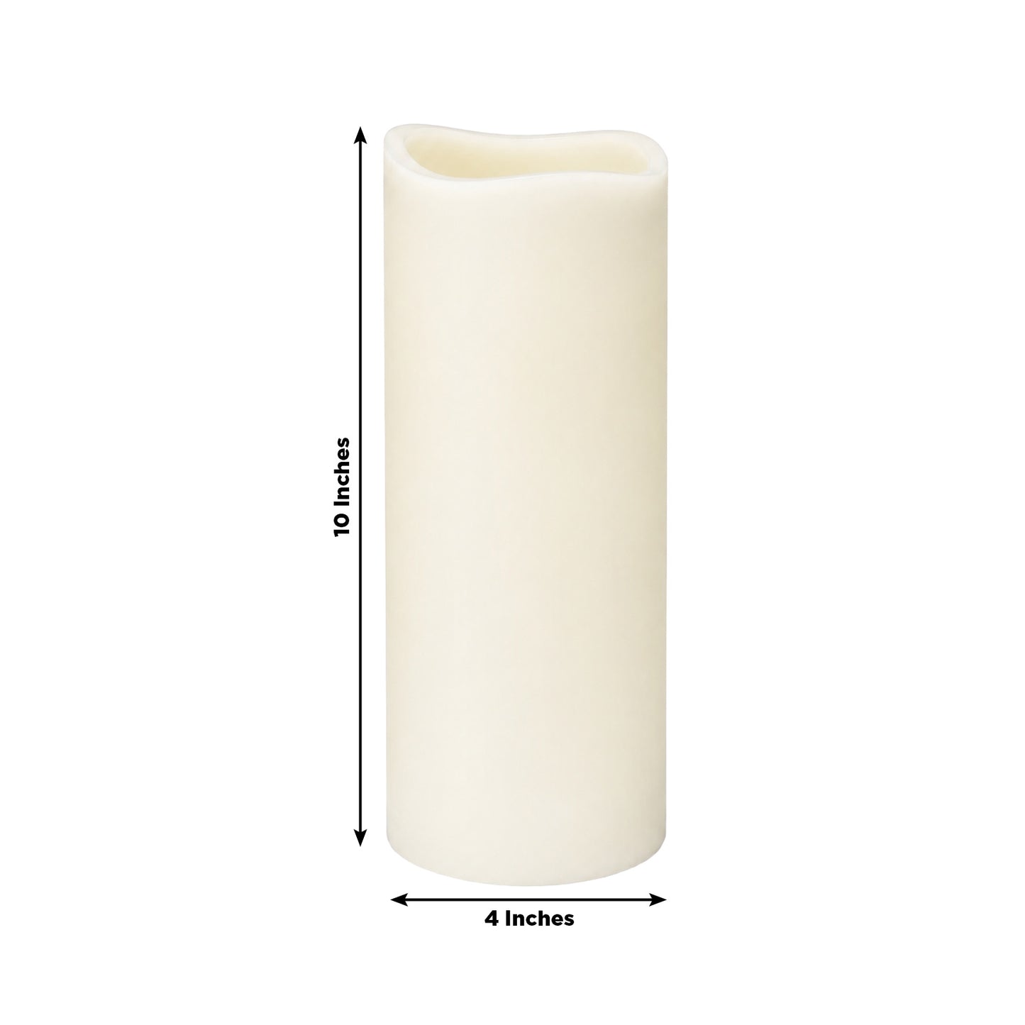 6 Pack Ivory Flickering Flameless LED Pillar Candles, 10" Real Wax Wavy Top Battery Operated Candles