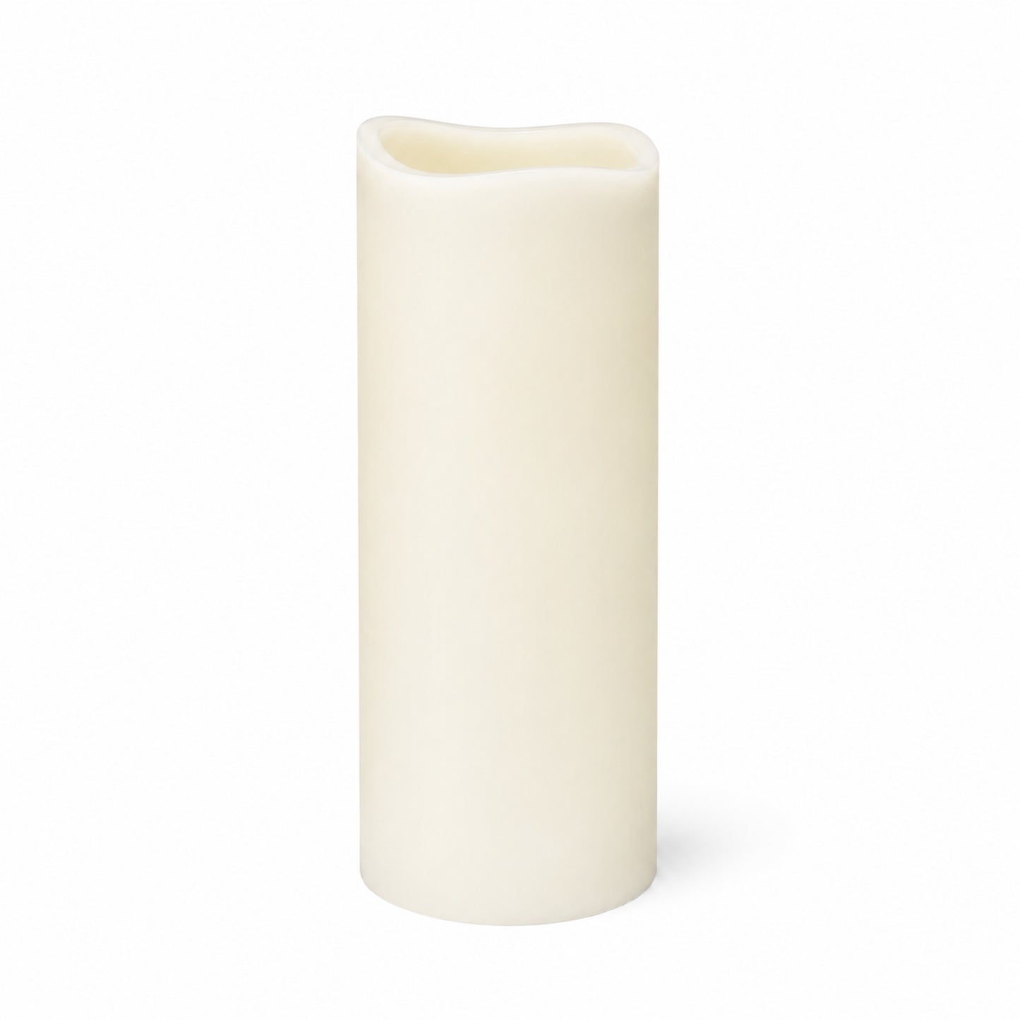 6 Pack Ivory Flickering Flameless LED Pillar Candles, 10" Real Wax Wavy Top Battery Operated Candles