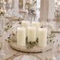 6 Pack Ivory Flickering Flameless LED Pillar Candles, 10" Real Wax Wavy Top Battery Operated Candles