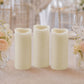 6 Pack Ivory Flickering Flameless LED Pillar Candles, 10" Real Wax Wavy Top Battery Operated Candles