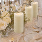 6 Pack Ivory Flickering Flameless LED Pillar Candles, 10" Real Wax Wavy Top Battery Operated Candles