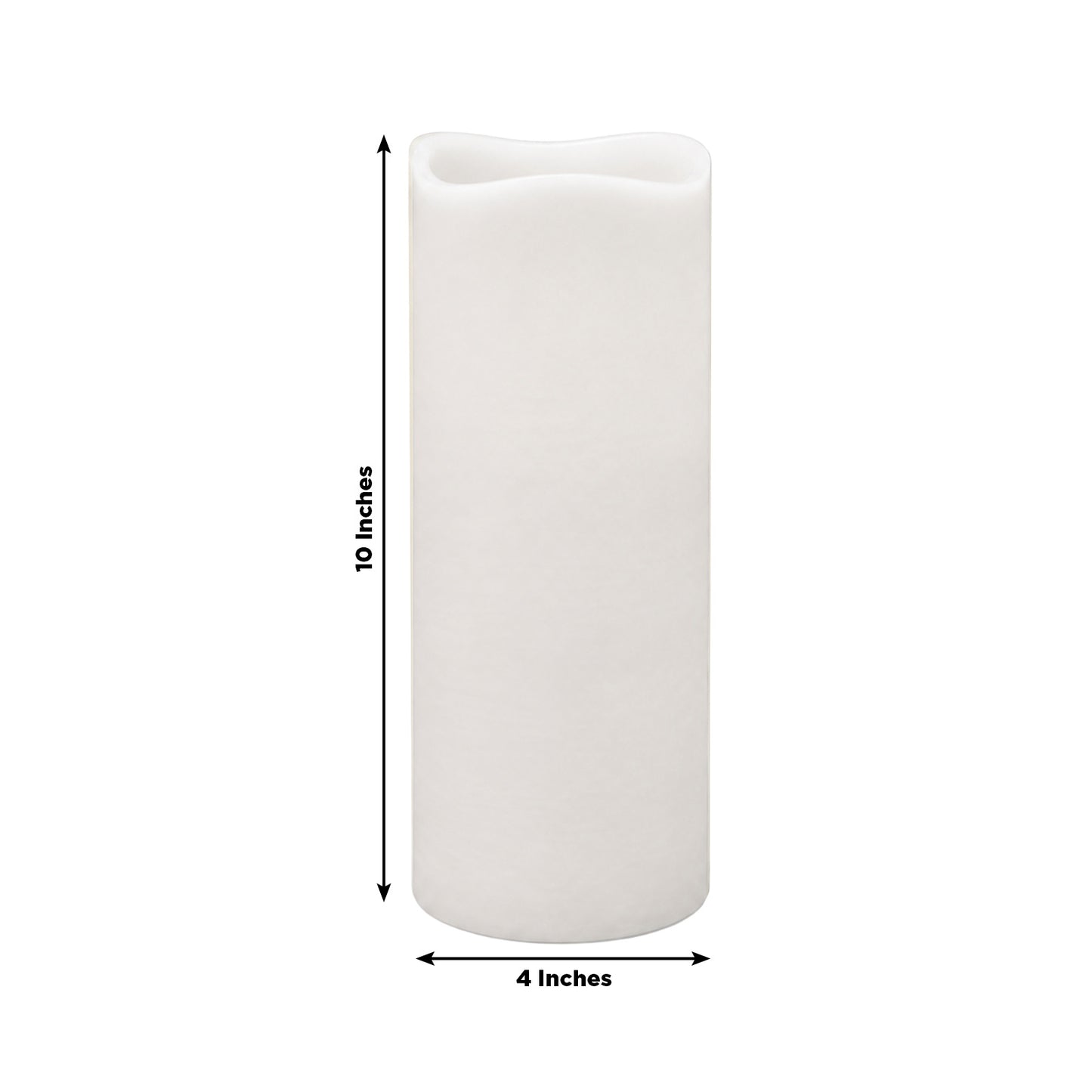 6 Pack White Flickering Flameless LED Pillar Candles, 10" Real Wax Wavy Top Battery Operated Candles