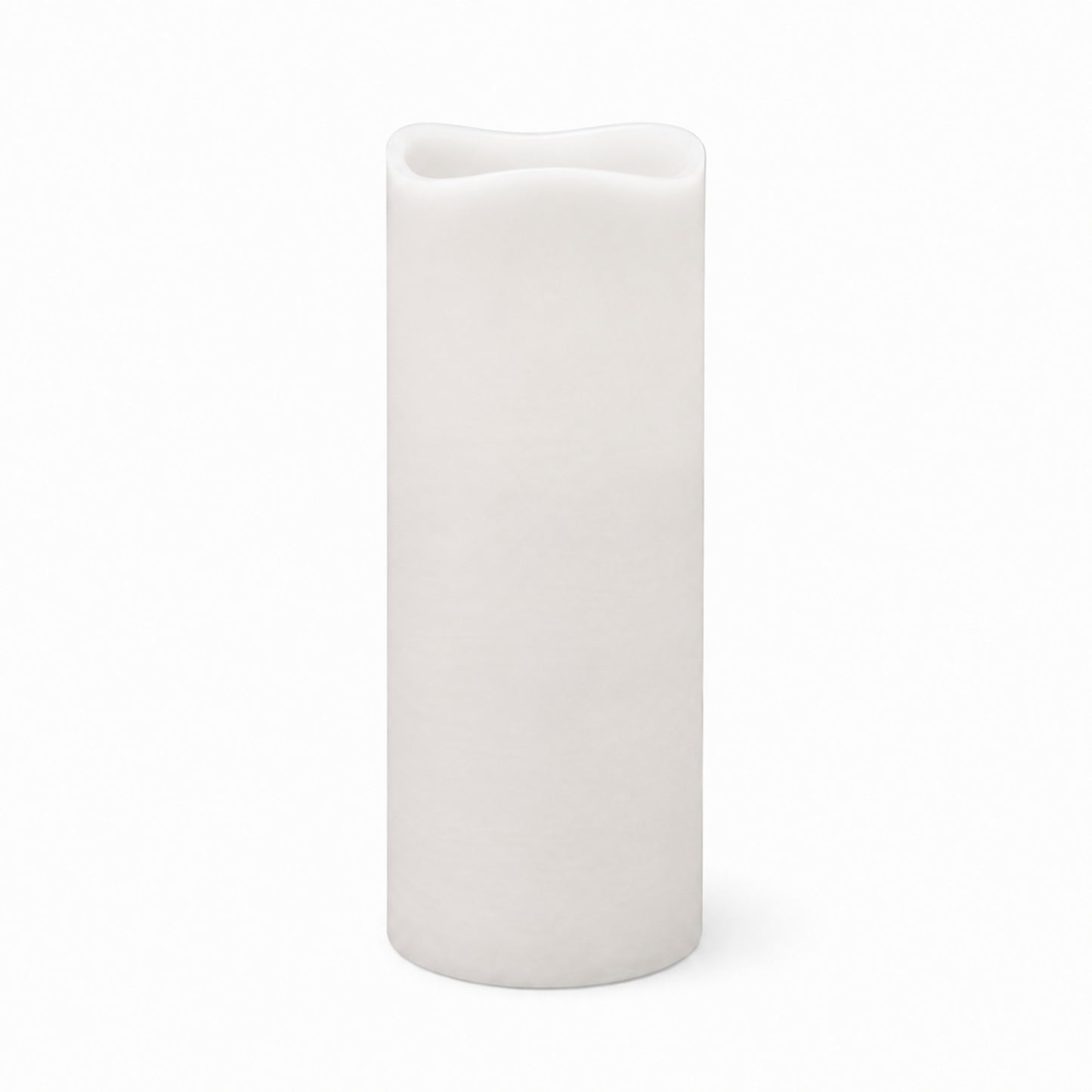 6 Pack White Flickering Flameless LED Pillar Candles, 10" Real Wax Wavy Top Battery Operated Candles