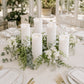 6 Pack White Flickering Flameless LED Pillar Candles, 10" Real Wax Wavy Top Battery Operated Candles