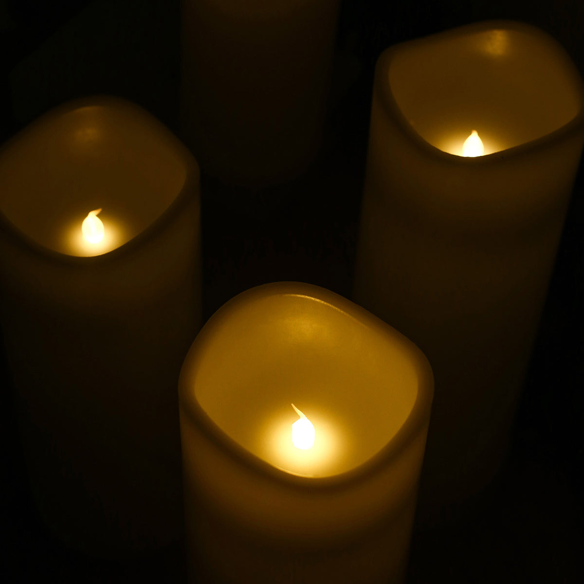 6 Pack White Flickering Flameless LED Pillar Candles, 10" Real Wax Wavy Top Battery Operated Candles