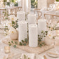 6 Pack White Flickering Flameless LED Pillar Candles, 10" Real Wax Wavy Top Battery Operated Candles