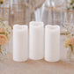 6 Pack White Flickering Flameless LED Pillar Candles, 10" Real Wax Wavy Top Battery Operated Candles