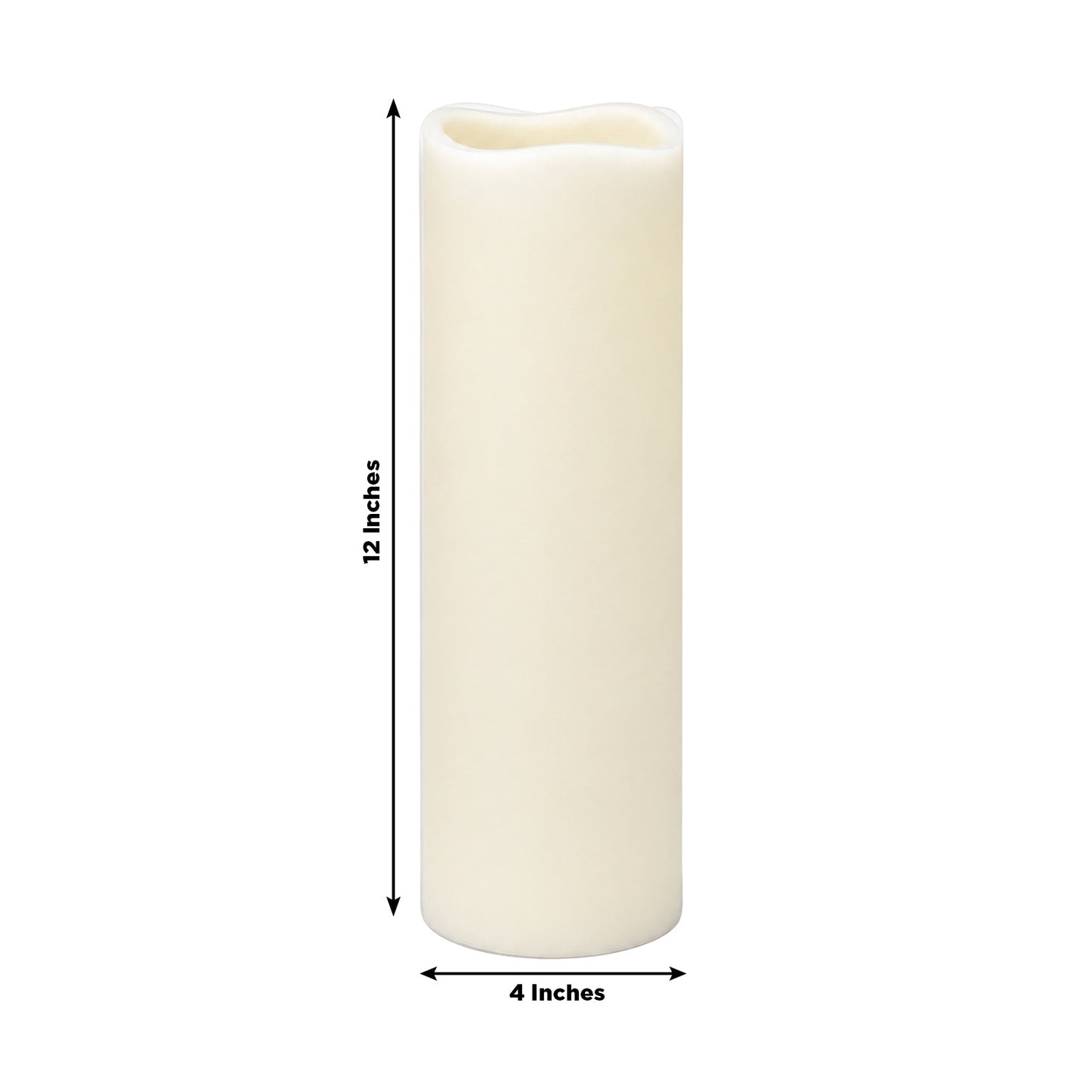 6 Pack Ivory Flickering Flameless LED Pillar Candles, 12" Real Wax Wavy Top Battery Operated Candles