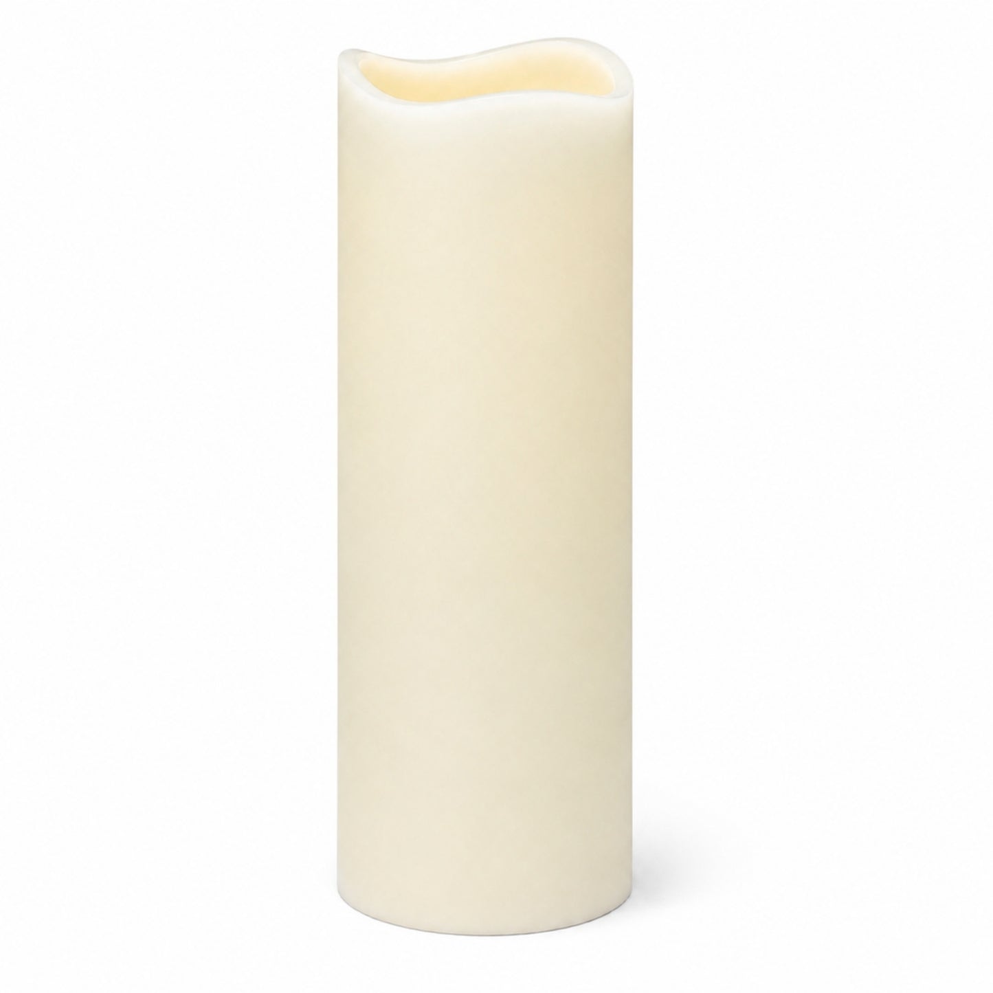 6 Pack Ivory Flickering Flameless LED Pillar Candles, 12" Real Wax Wavy Top Battery Operated Candles