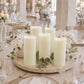 6 Pack Ivory Flickering Flameless LED Pillar Candles, 12" Real Wax Wavy Top Battery Operated Candles