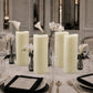 6 Pack Ivory Flickering Flameless LED Pillar Candles, 12" Real Wax Wavy Top Battery Operated Candles