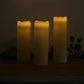 6 Pack Ivory Flickering Flameless LED Pillar Candles, 12" Real Wax Wavy Top Battery Operated Candles