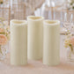 6 Pack Ivory Flickering Flameless LED Pillar Candles, 12" Real Wax Wavy Top Battery Operated Candles