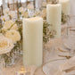 6 Pack Ivory Flickering Flameless LED Pillar Candles, 12" Real Wax Wavy Top Battery Operated Candles