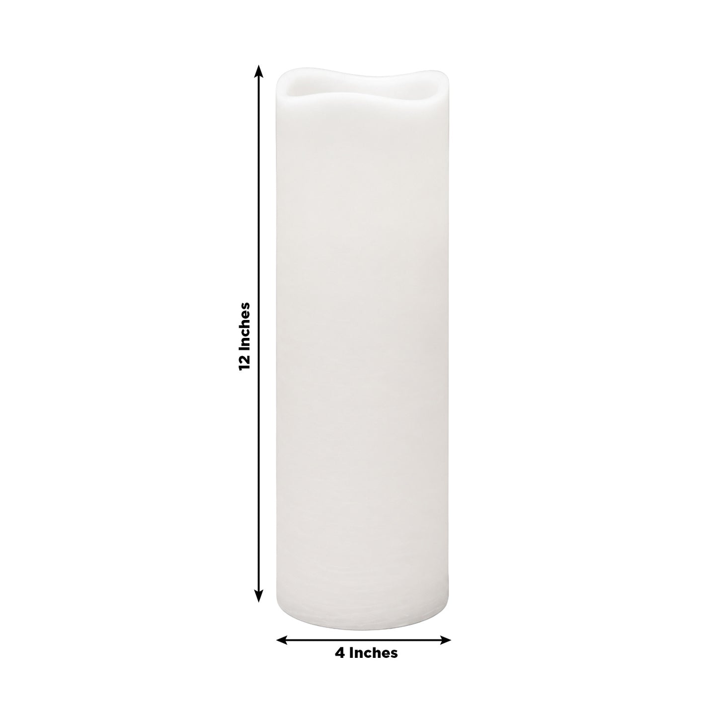 6 Pack White Flickering Flameless LED Pillar Candles, 12" Real Wax Wavy Top Battery Operated Candles