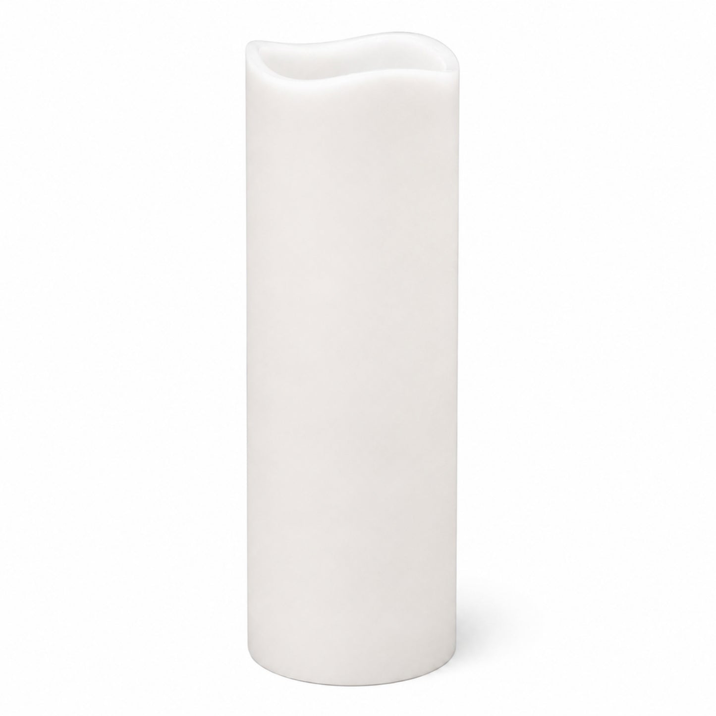 6 Pack White Flickering Flameless LED Pillar Candles, 12" Real Wax Wavy Top Battery Operated Candles