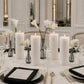 6 Pack White Flickering Flameless LED Pillar Candles, 12" Real Wax Wavy Top Battery Operated Candles