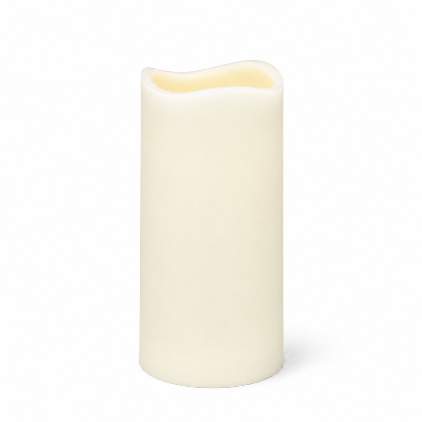 6 Pack Ivory Flickering Flameless LED Pillar Candles, 8" Real Wax Wavy Top Battery Operated Candles 