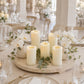 6 Pack Ivory Flickering Flameless LED Pillar Candles, 8" Real Wax Wavy Top Battery Operated Candles 