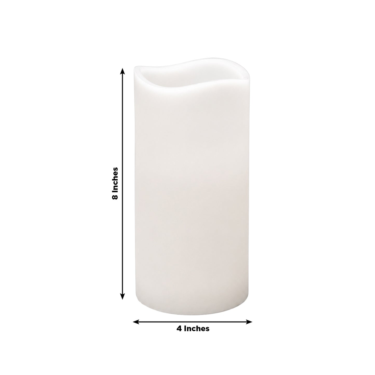 6 Pack White Flickering Flameless LED Pillar Candles, 8" Real Wax Wavy Top Battery Operated Candles 