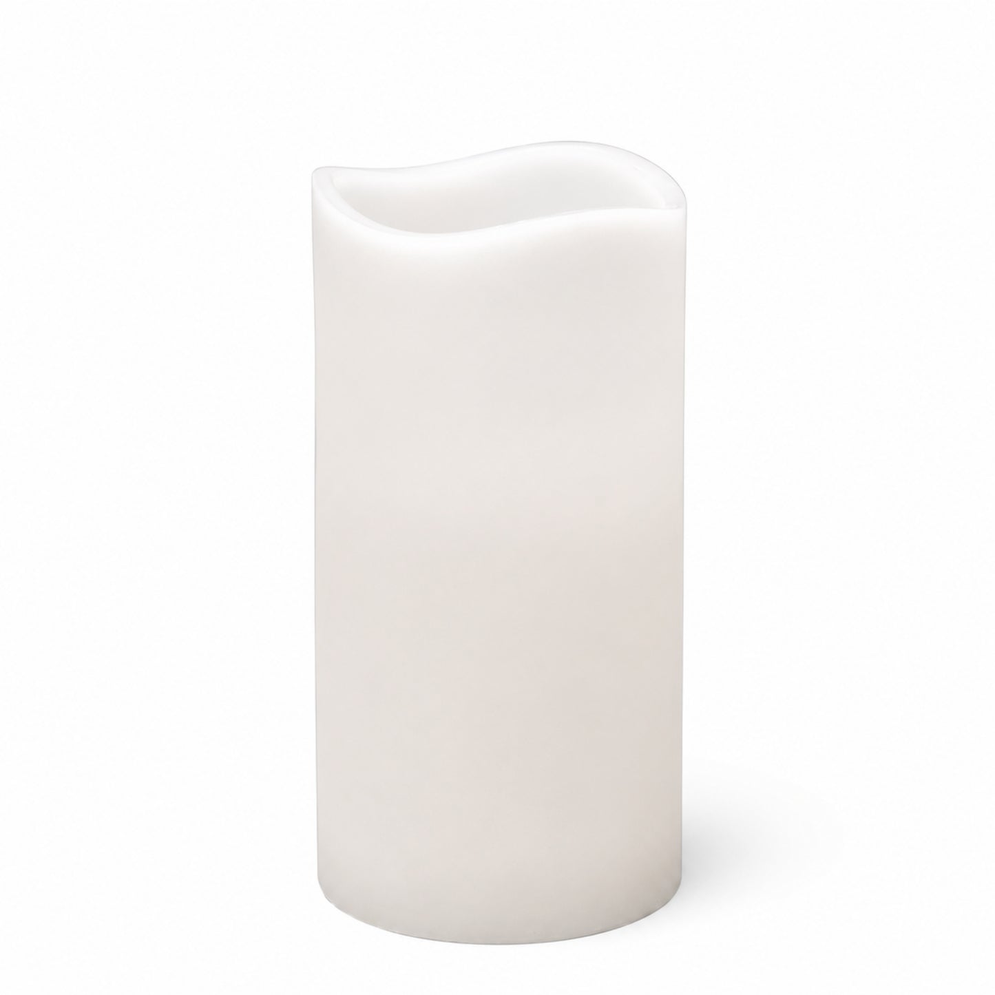 6 Pack White Flickering Flameless LED Pillar Candles, 8" Real Wax Wavy Top Battery Operated Candles 