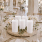 6 Pack White Flickering Flameless LED Pillar Candles, 8" Real Wax Wavy Top Battery Operated Candles 