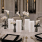 6 Pack White Flickering Flameless LED Pillar Candles, 8" Real Wax Wavy Top Battery Operated Candles 