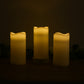 6 Pack White Flickering Flameless LED Pillar Candles, 8" Real Wax Wavy Top Battery Operated Candles 